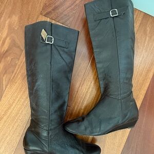 Brown Leather Knee-High Boots